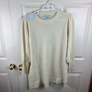 Hill House Sylvie Sweater Dress Cream Merino Wool Size Large